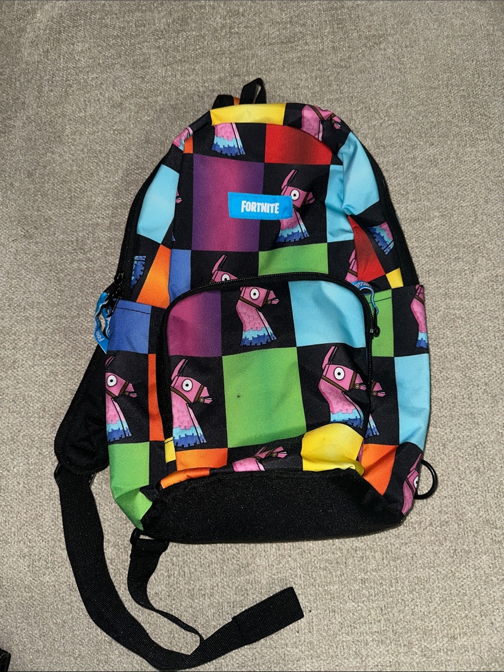 Kids Multicolor Llama Fortnite Backpack
